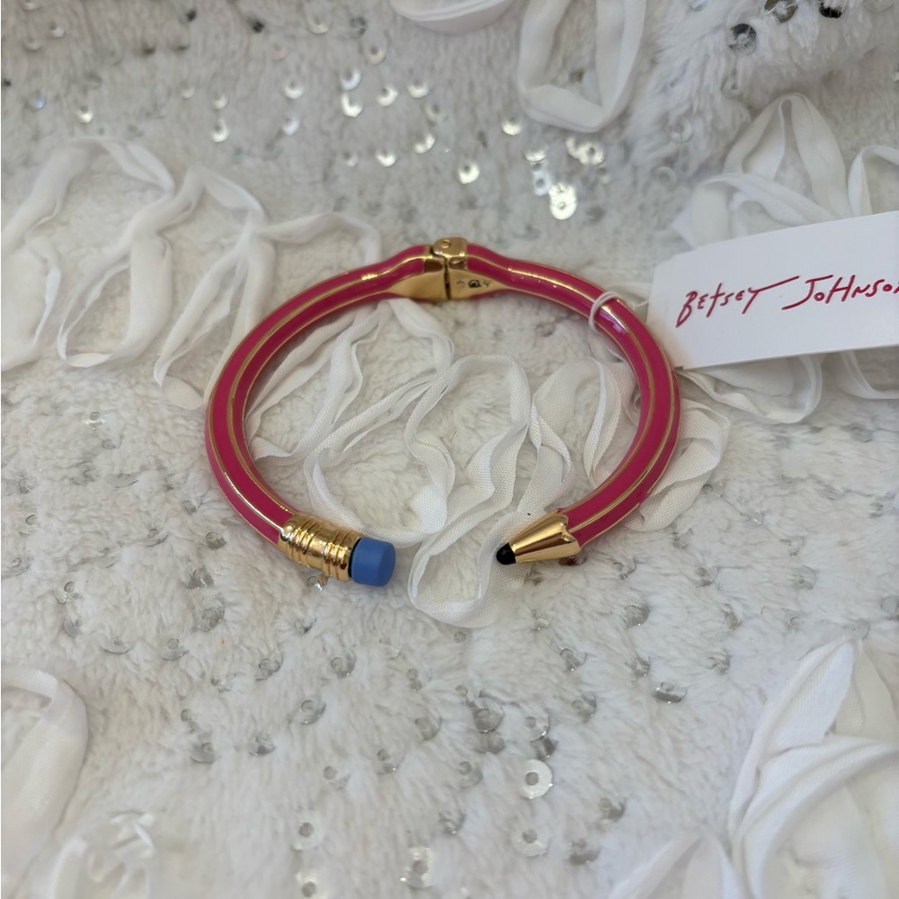 NWT BETSEY JOHNSON Matte Pink Pencil Bracelet